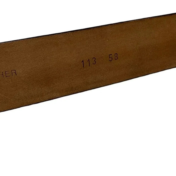 BYBLOS Mens belt Italian Size 58 US size 48 Black leather silver buckle Italy - Picture 4 of 7